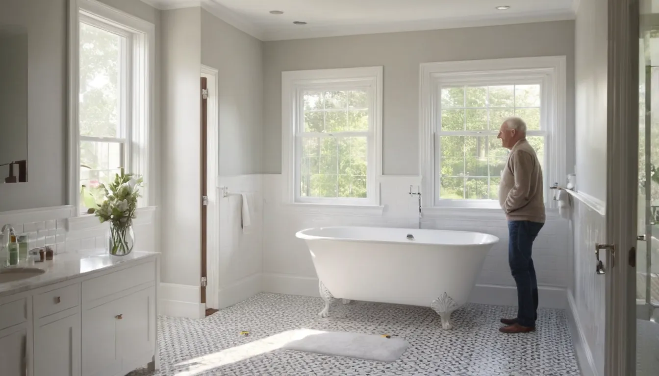 A friendly walk-in tub in a bright bathroom in a Eagle Harbor home
